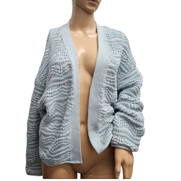 Zara Soft Blue Women's Cardigan Open Front - Picture 3 of 7